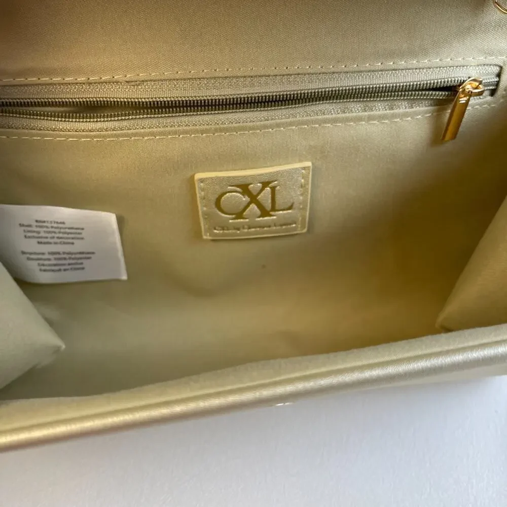 CXL Christian Lacroix Madison Smooth Clutch Gold Detachable Chain